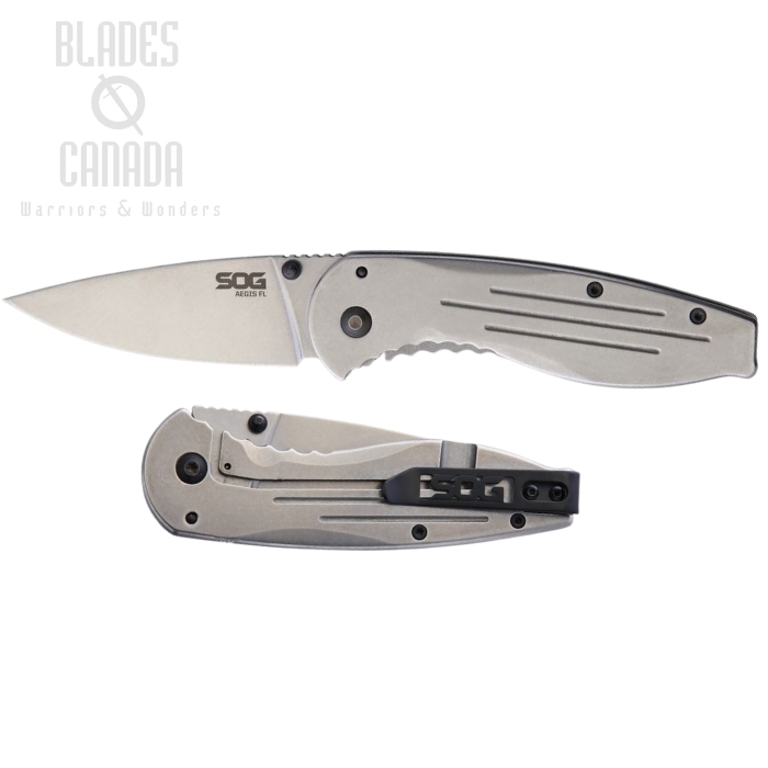 (image for) SOG Aegis Framelock Folding Knife, Stainless Steel, AE31