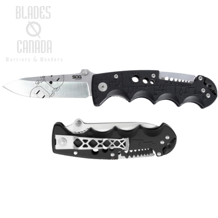 (image for) SOG Kilowatt Folding Knife, AUS 8 Satin, GRN Black, EL01