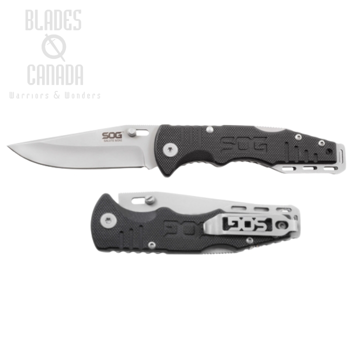 SOG Salute Mini Folding Knife, Clip Point Blade, G10 Black, FF1001 (image for) SOG Salute Mini Folding Knife, Clip Point Blade, G10 Black, FF1001