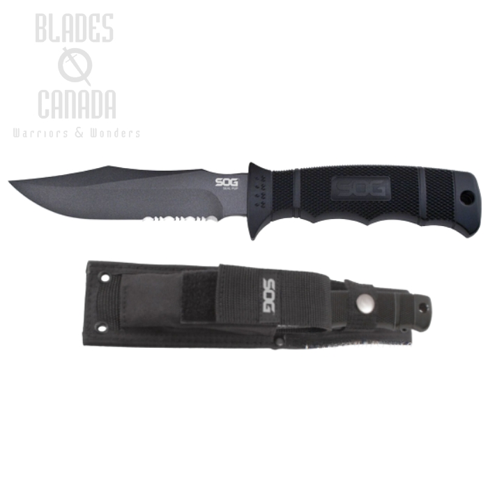 (image for) SOG Seal Pup Fixed Blade Knife, AUS 8, GRN Black, Soft Nylon, M37N