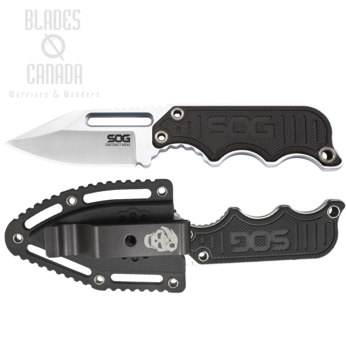 (image for) SOG Instinct Mini Fixed Blade Knife, G10 Black, Nylon Sheath, NB1002