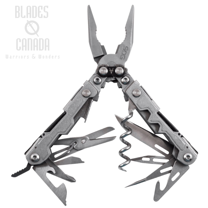 (image for) SOG Powerlitre Multitool, 17 Stools, Stainless Steel, PL1001
