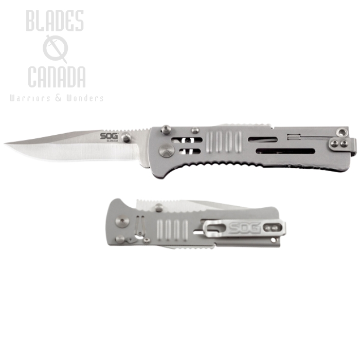(image for) SOG Slimjim Folding Knife, Assisted Opening, AUS 8, Stainless, SJ31