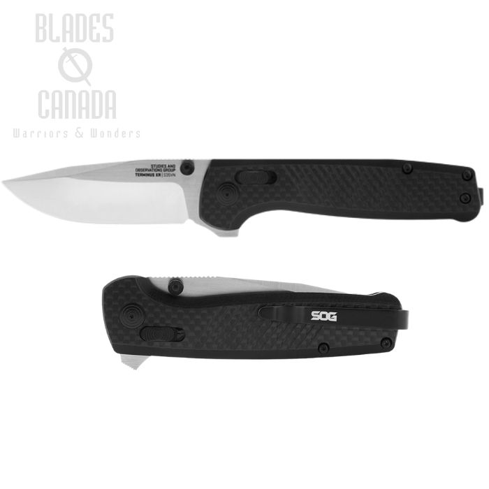 (image for) SOG Terminus XR Flipper Folding Knife, CPM S35VN, G10/Carbon Fiber, TM1025