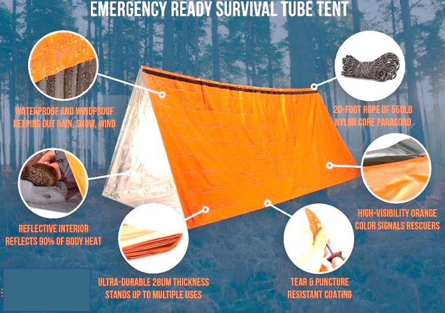 Survive Outdoors Longer SOL Emergency Readt Tube Tent