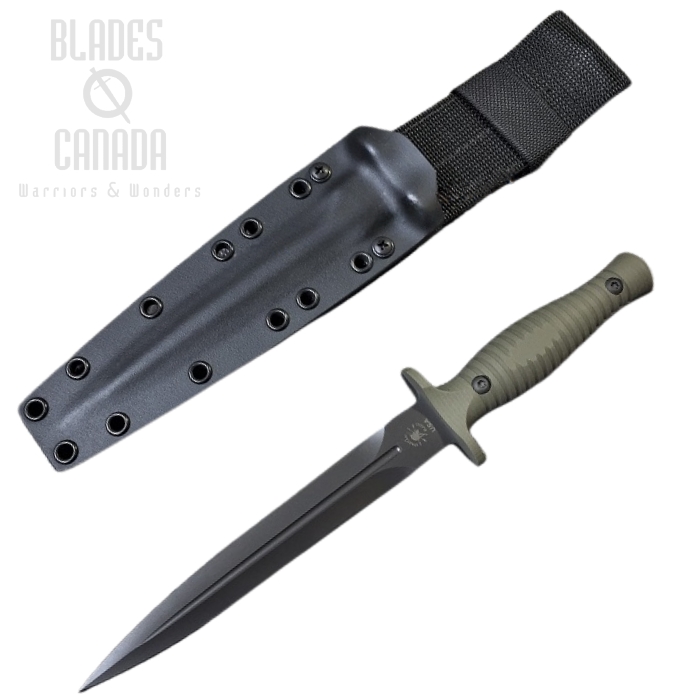 (image for) Spartan Blades George V-14 Dagger Knife, S45VN Black, G10 Green, Kydex Sheath