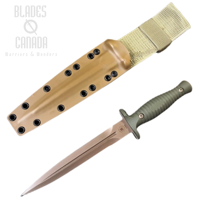 (image for) Spartan Blades George V-14 Dagger Knife, CPM MagnaCut FDE, G10 Green, Kydex Sheath