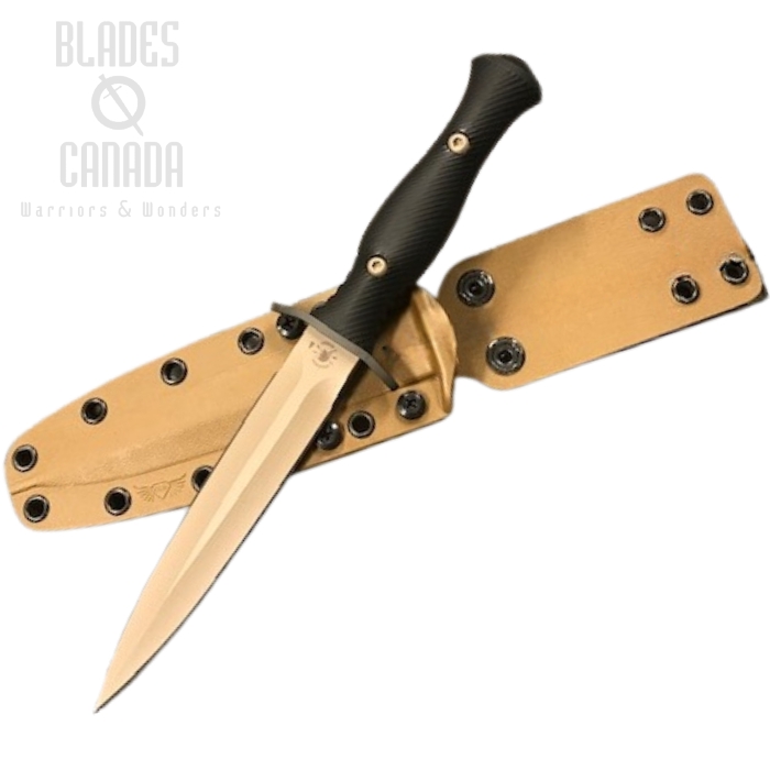 (image for) Spartan Blades Harsey Dagger Knife, CPM MagnaCut FDE, Micarta Black, Kydex Sheath