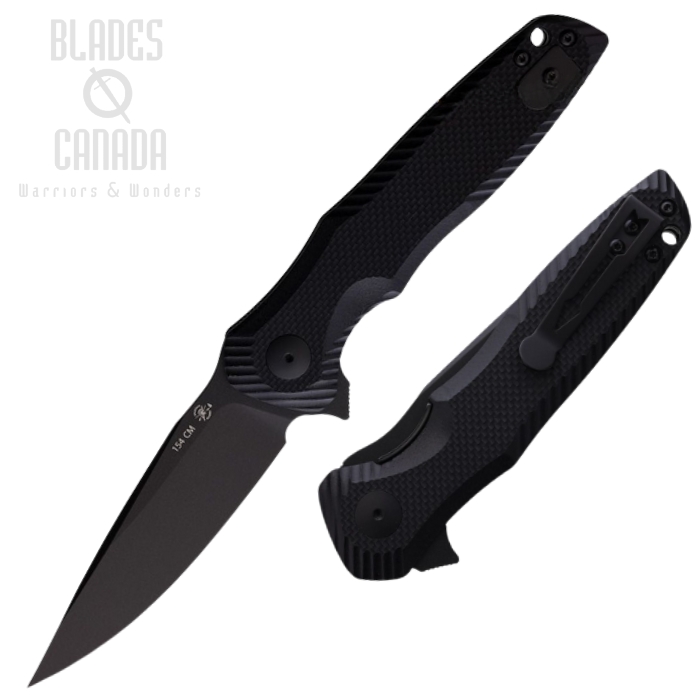 Spartan Blades Poros Flipper Folding Knife, 154CM Black, G10 Black, SBSFBL11BK (image for) Spartan Blades Poros Flipper Folding Knife, 154CM Black, G10 Black, SBSFBL11BK
