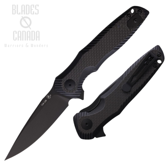 Spartan POROS Flipper Folding Knife, 154CM Black, G10 Black/Carbon Fiber, SBSFBL11CF (image for) Spartan POROS Flipper Folding Knife, 154CM Black, G10 Black/Carbon Fiber, SBSFBL11CF