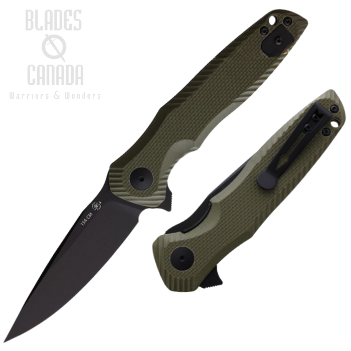 (image for) Spartan POROS Flipper Folding Knife, 154CM Black, G10 Green, SBSFBL11GR