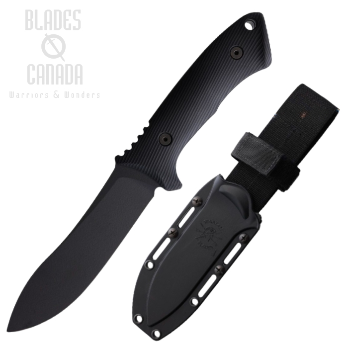 (image for) Spartan Blades Harsey Nessmuk Fixed Blade Knife, 1095 Carbon Black, Nylon Black, SBSL005BK