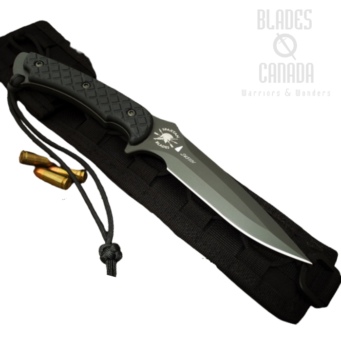 (image for) Spartan Blades Ares Fixed Blade Knife, S45VN Black, Micarta Black, Kydex Sheath, SB1BKBKKYBK