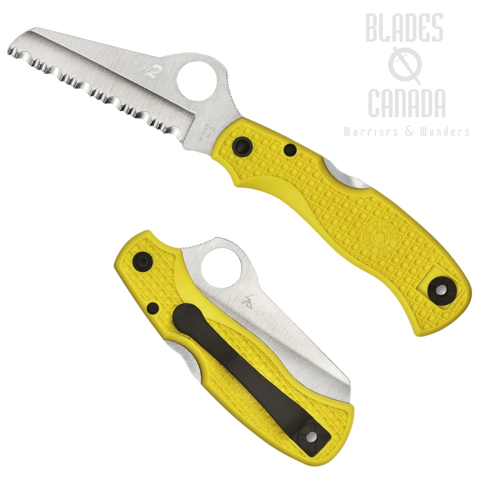 Spyderco Saver Salt Folding Knife, H2 Steel, FRN Yellow, C118SYL