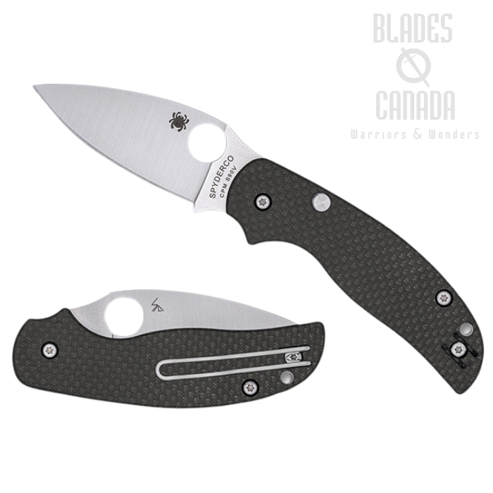 (Coming Soon) Spyderco Sage 6 Button Compression Folding Knife, SPRINT RUN, CPM S90V, Carbon Fiber, C123CFBCLS90VP