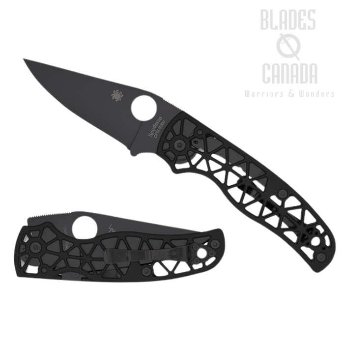 (Coming Soon) Spyderco Edgerati Folding Knife, CPM S30V Black, PlainEdge, Aluminum Black, C266BKALBKP