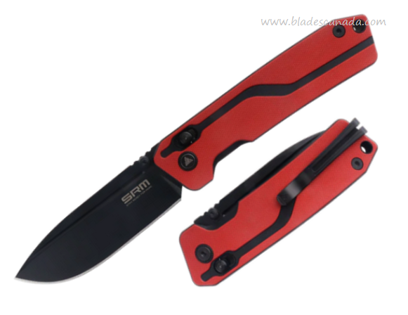 SRM Knives Model 7228 Ambi Lock Folding Knife, VG10, G10 Red, SRM7228LGV - Click Image to Close