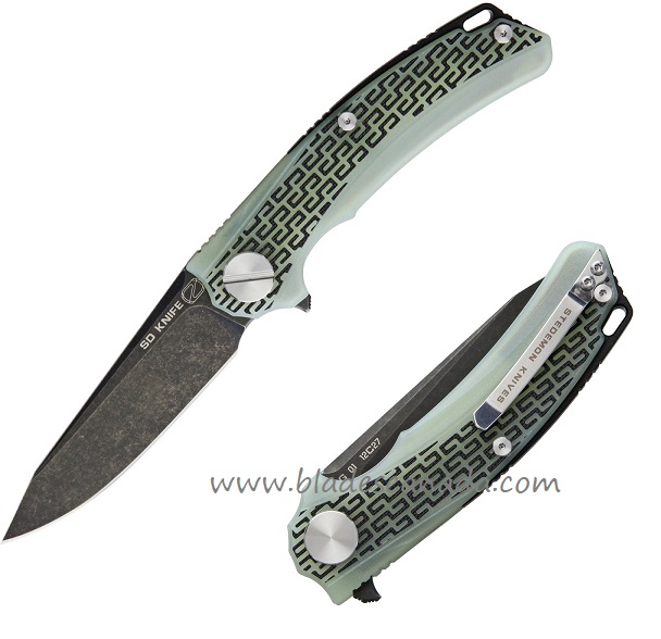 Stedemon BG01 Linerlock Folder Black Stonewash - Jade G10, BG0107