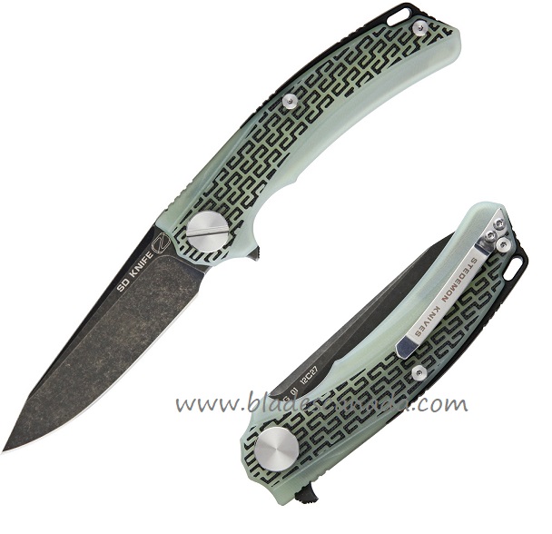 Stedemon BG01 Linerlock Folder Black Stonewash - Jade G10