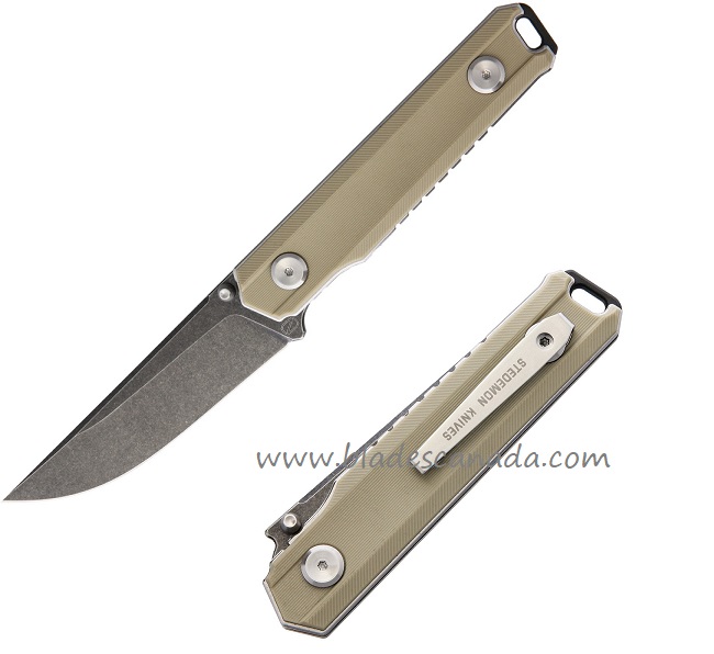 Stedemon BP02 Linerlock Folder, Black Stonewash - Coyote, BP02BRWS