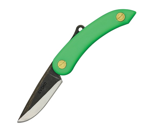 Svord Mini Peasant Folding Knife, 2.5" Drop Point, Green Handle, SV142
