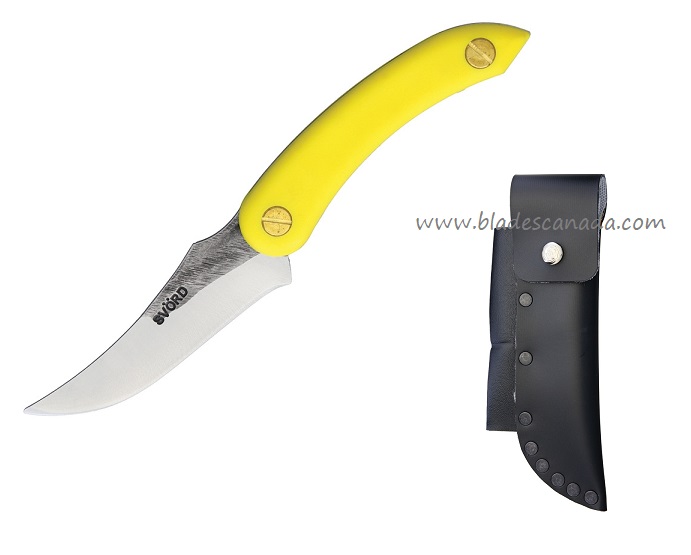 Svord Amerikiwi Skinning Fixed Blade Knife, Yellow Handle, SVAMKIY