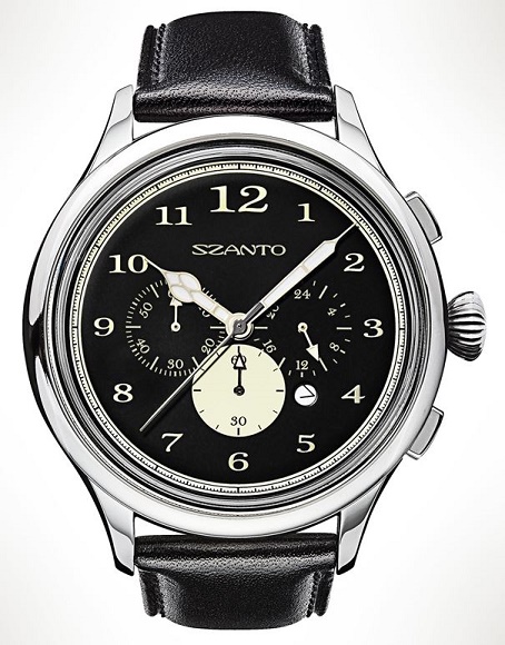 Szanto 2401 Officer's Chronograph - Black Dial
