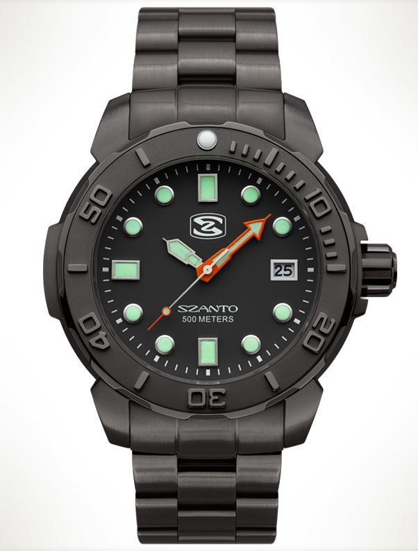 Szanto 5122 Dive Series Steel Bracelet - Black - Click Image to Close