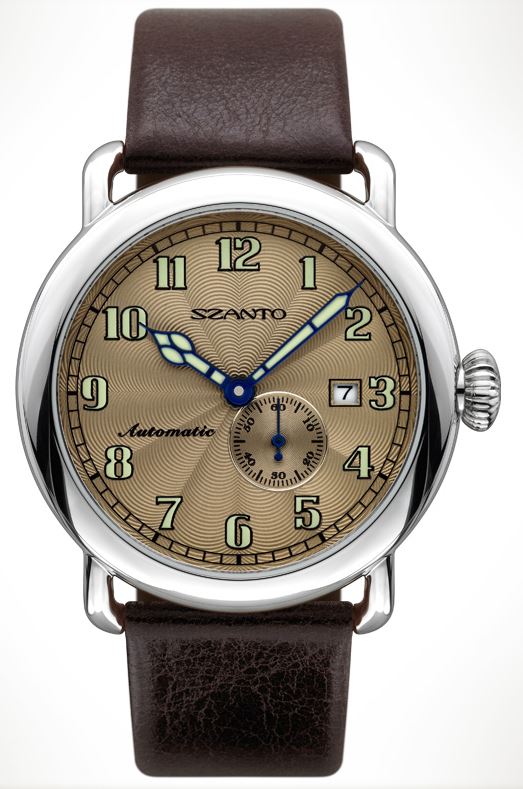 Szanto 6304 Officer's Round Automatic - Brown - Click Image to Close