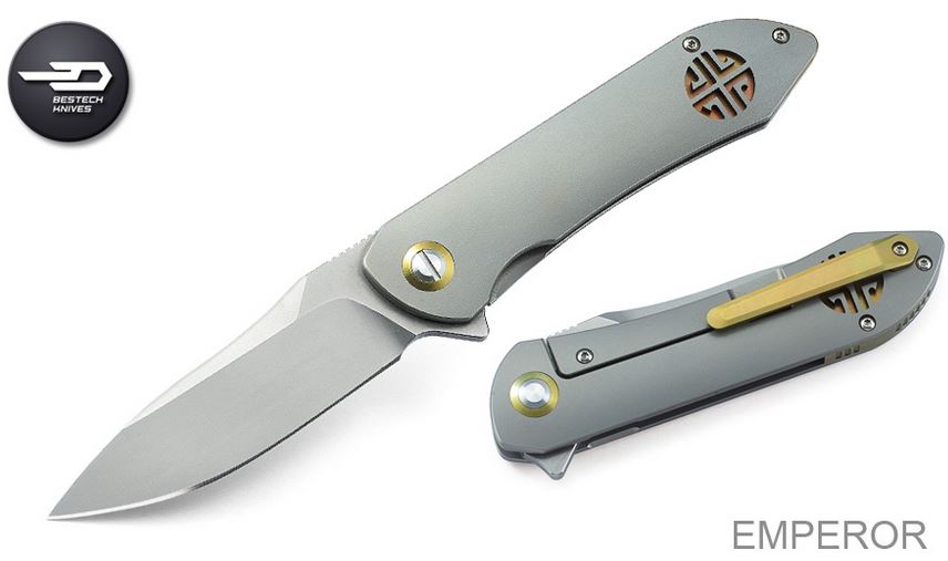 Bestech Emperor Flipper Framelock Knife, S35VN, Titanium, BT1703A