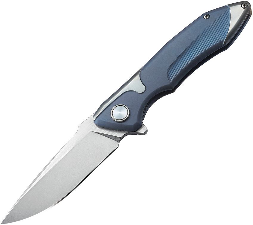 Bestech Starfighter Flipper Framelock Knife, S35VN, Blue Titanium, BT1709B