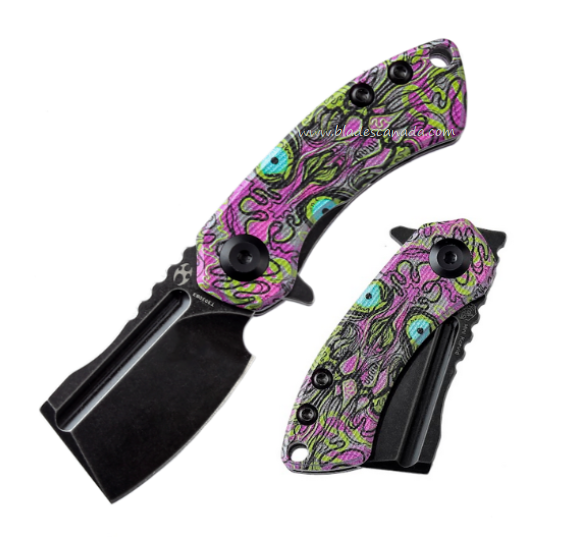 Kansept Mini Korvid Flipper Folding Knife, 154CM Black SW, G10 Undead Purple, T3030B3