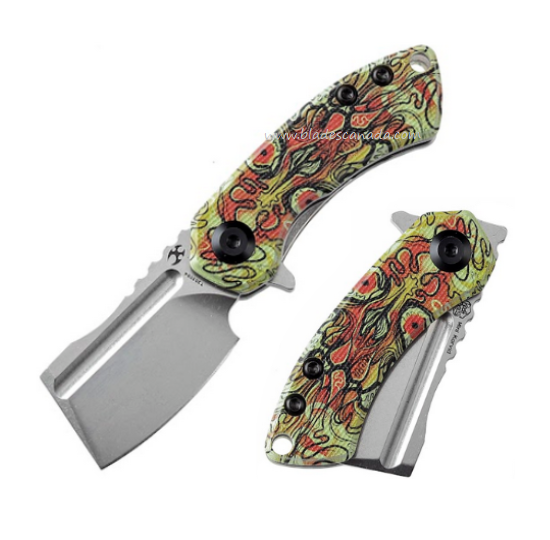 Kansept Mini Korvid Flipper Folding Knife, 154CM SW, G10 Undead Yellow, T3030B4