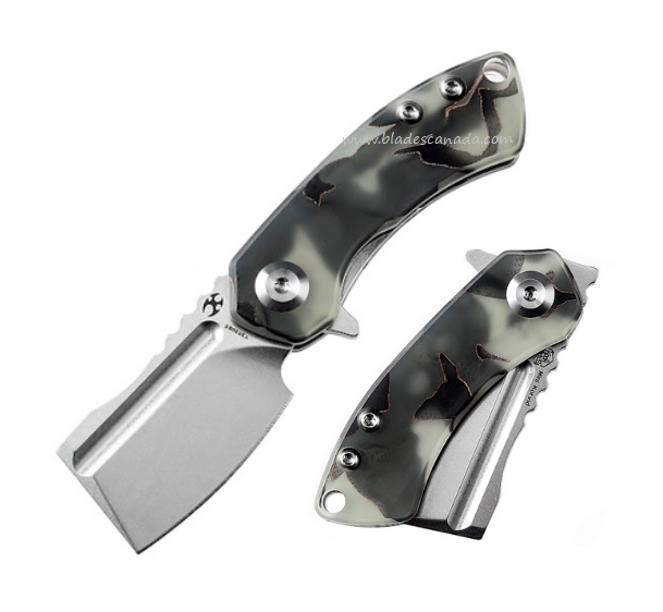 Kansept Mini Korvid Flipper Folding Knife, 154CM SW, Luminous Resin, T3030B5