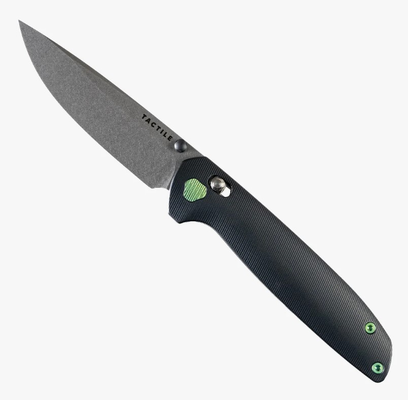 Tactile Turn Maverick Folding Knife Green DLC Special, CPM Magnacut, Titanium
