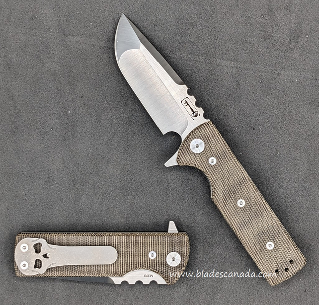Chaves Ultramar T.A.K. Flipper Folding Knife, M390 Drop Point, Micarta Green, TAK/RDP/GCM/BF