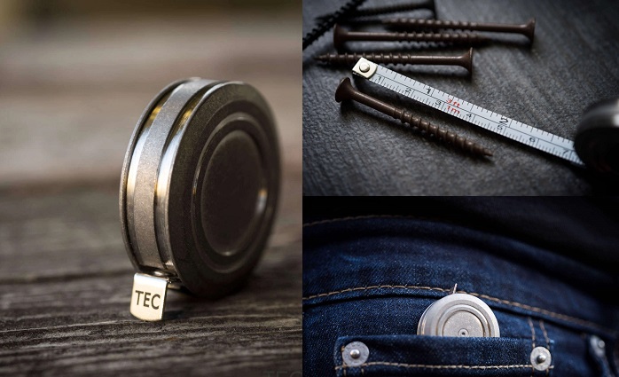 TEC Accessories Ti-Tape Titanium Mini Tape Measure - Stonewash