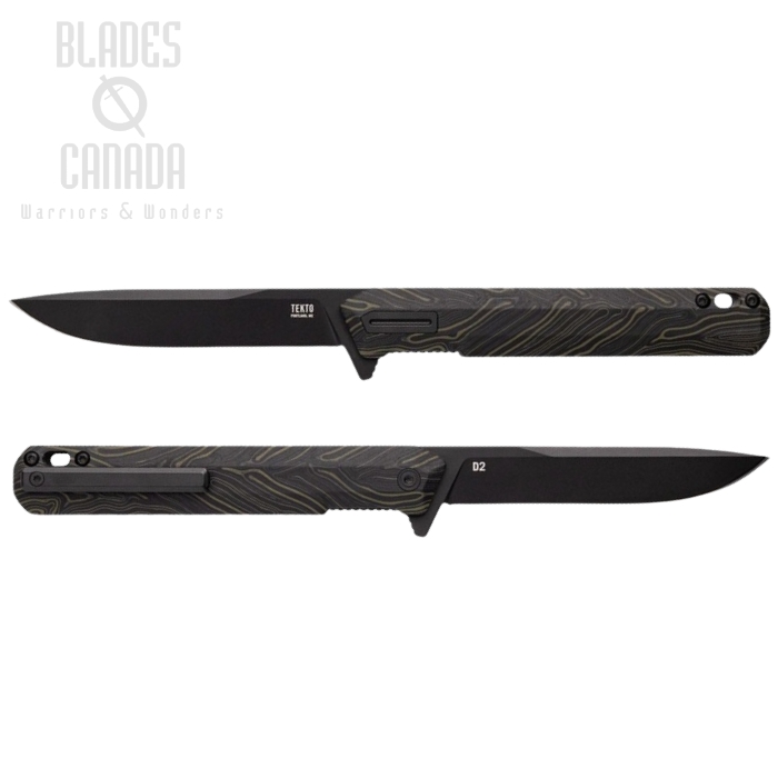 (image for) Tekto F2 Bravo Flipper Folding Knife, D2 Steel, G10, TKTF2GMXBK1