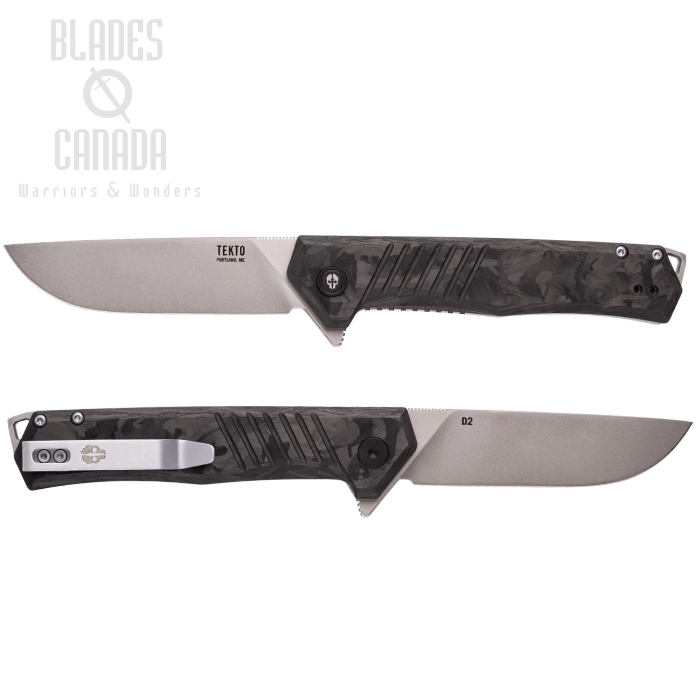 (image for) Tekto F1 Alpha Flipper Folding Knife, D2 Steel, Carbon Fiber, TKTF1CBKSL1