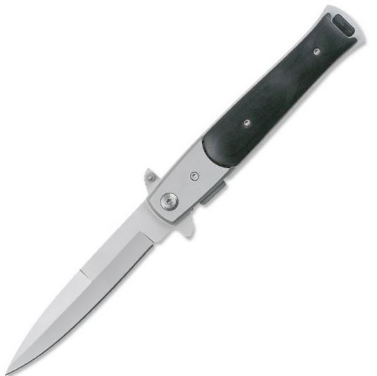 Tac Force TF-428BW Flipper Folder, Black Pakkawood, Spring Assisted, TF428BW