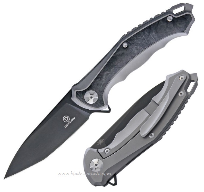 Defcon JK Agent Flipper Framelock Knife, CPM S35VN, Titanium/Carbon Fiber, TF5289