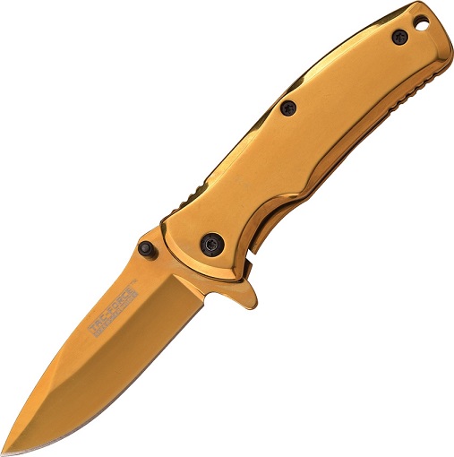(image for) Tac Force TF-848GD Ti-Gold Stainless Assisted Folder