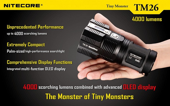 Nitecore TM26 Quad Ray 4000 Lumens - Click Image to Close