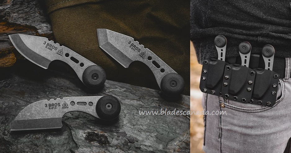TOPS 3 BROS Neck Knife Combo Set, 1095 Carbon, Kydex Sheath - Click Image to Close