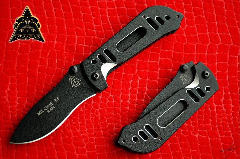 TOPS Mil-SPIE 35 Lightweight Folding Knife, N690, Aluminum, MIL3.5H01