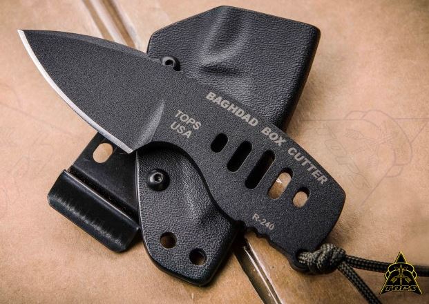 TOPS Baghdad Compact Fixed Blade Knife, 1095 Carbon, Kydex Sheath, BBC01