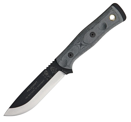 TOPS B.O.B. Fixed Blade Knife, Micarta Black, Kydex Sheath, BROSBLM