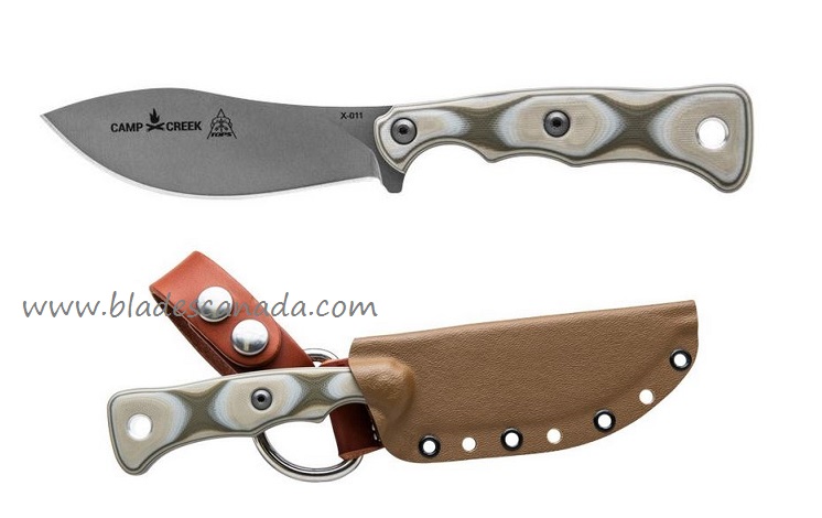 Tops Camp Creek Fixed Blade Knife, S35VN, G10 Camo, Kydex Sheath, CPCK-01 - Click Image to Close