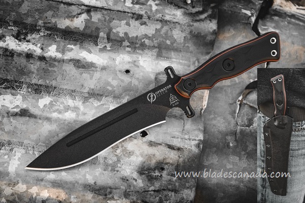 TOPS Operator 7 Fighting Fixed Blade Knife, Micarta/G10 Blackout Edition, OP7-02 - Click Image to Close