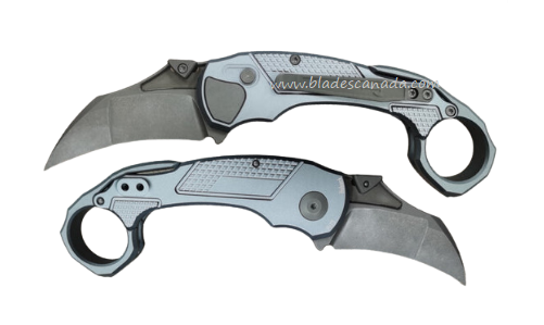 Hoback Tactical Toucan Flipper Button Lock Knife, CPM 20CV SW, Aluminum